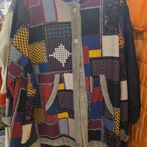 Colorful Patchwork Teddy Jacket